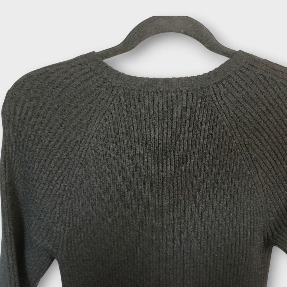 Theory Black Knit Houndstooth Dress Sz M Womens Career Professional Preppy - Picture 7 of 12